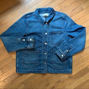 Madewell medium wash denim chore coat
